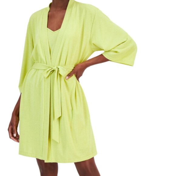 INC International Concepts Other - I.N.C. International Concepts 2-Pc Sparkle Robe & Chemise Set Lime Sparkle NWT